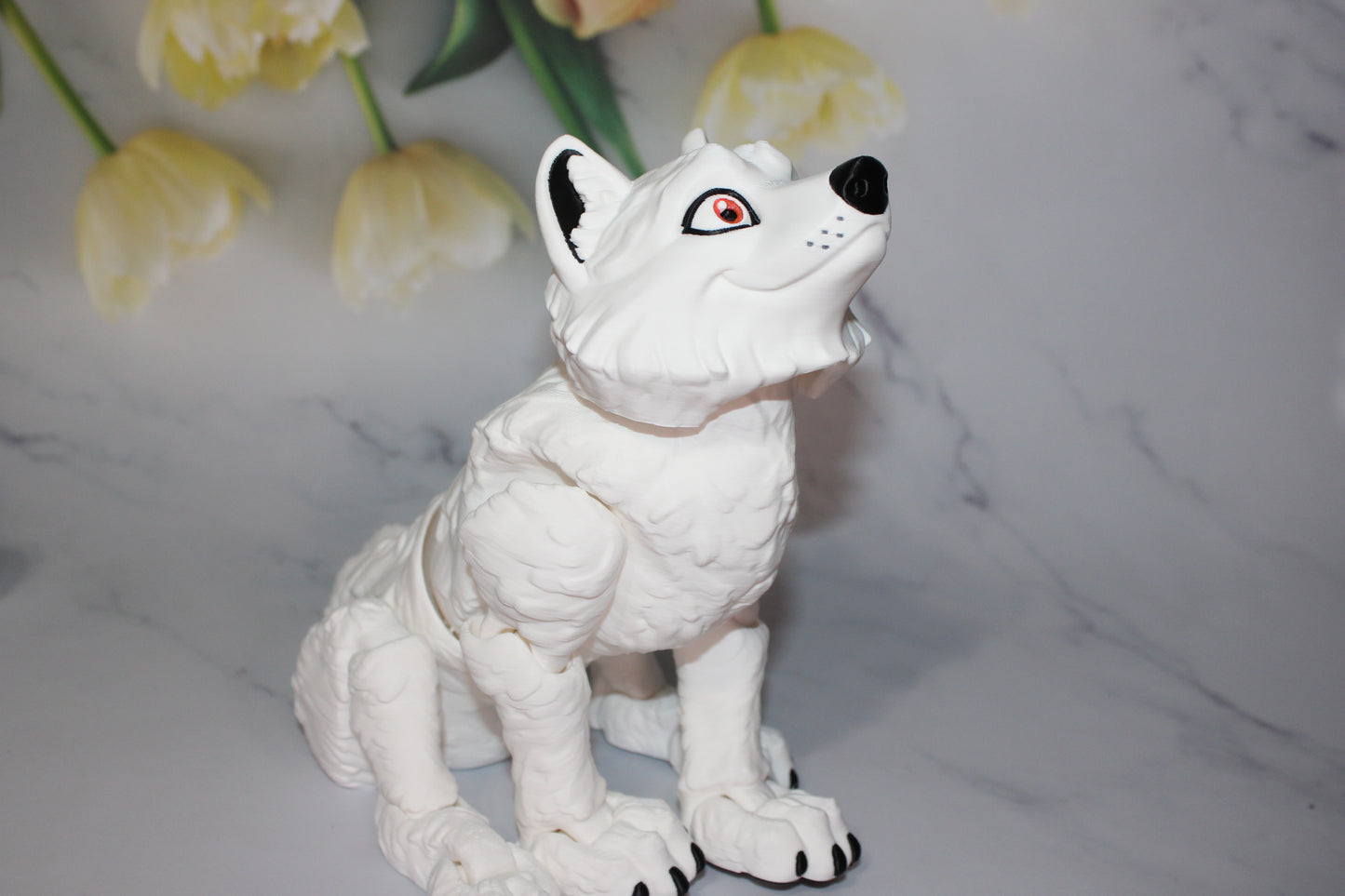 Howling Wolf or Wolf 3D Printed Articulated Figurine
