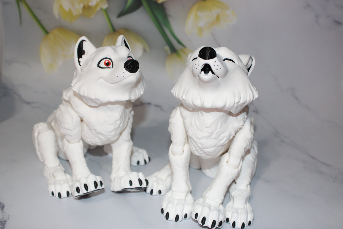 Howling Wolf or Wolf 3D Printed Articulated Figurine