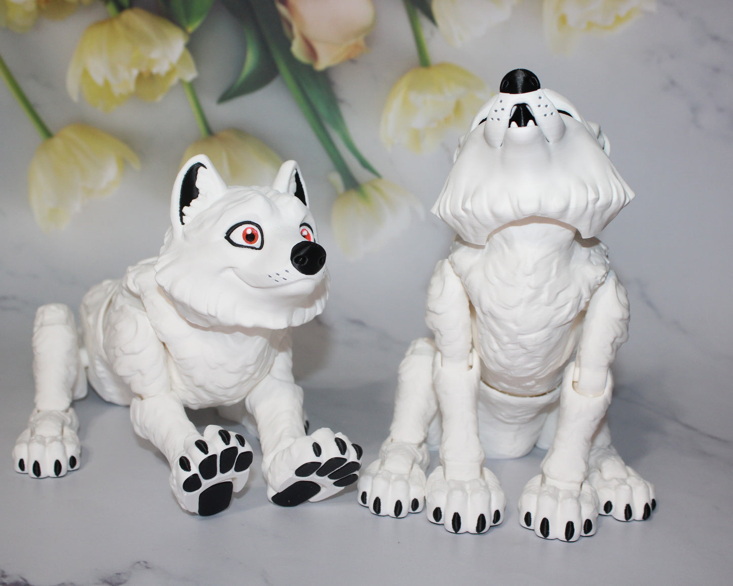 Howling Wolf or Wolf 3D Printed Articulated Figurine