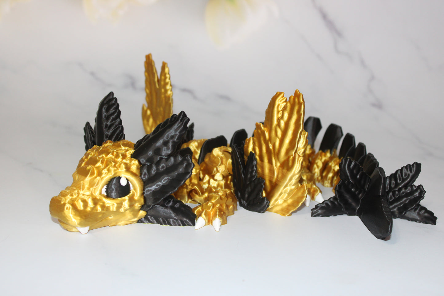 Baby Axolotl Dragon 3D Printed Articulated Figurine - Wonderland 3D Printing