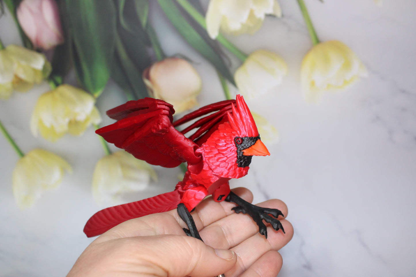 Cardinal 3D Printed Articulated Flexi Fidget Figurine