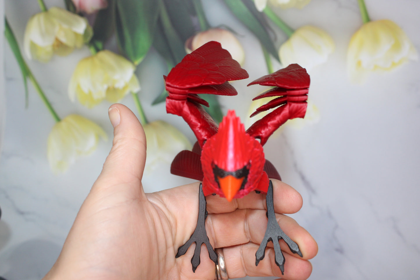 Cardinal 3D Printed Articulated Flexi Fidget Figurine
