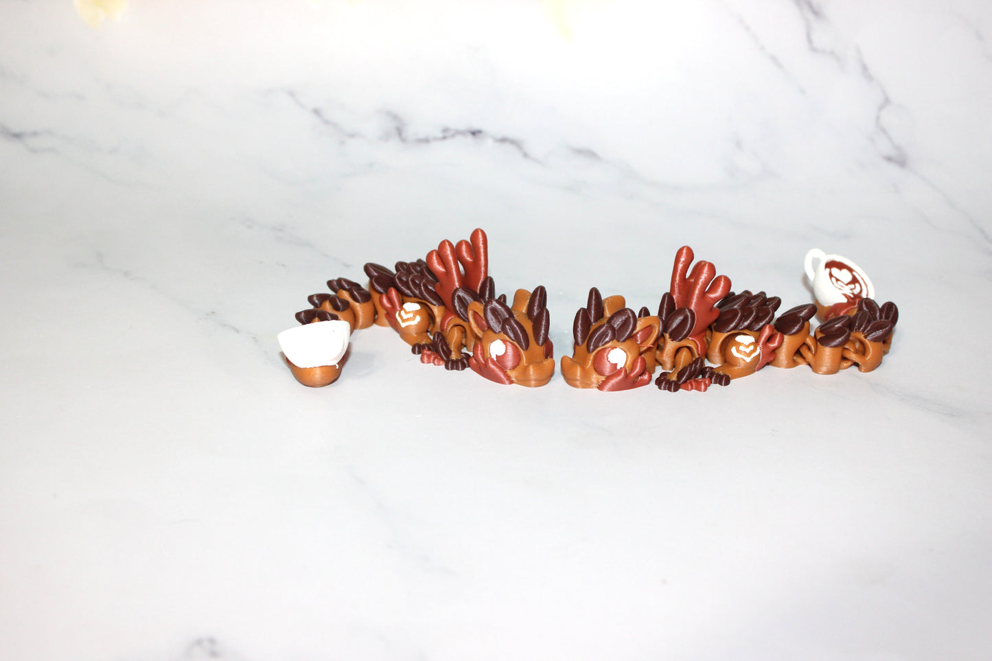 Coffee Turtles 3D Printed Articulated Flexi Figurine - Wonderland 3D Printing