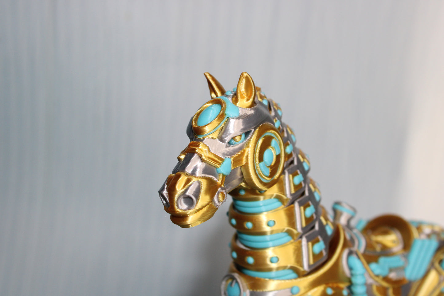 3D-printed mechanical horse, 6 inches tall. - Wonderland 3D Printing