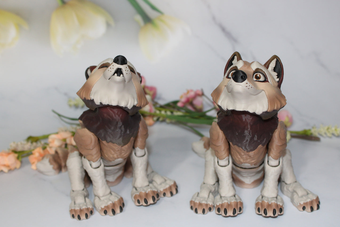 Howling Wolf or Wolf 3D Printed Articulated Figurine