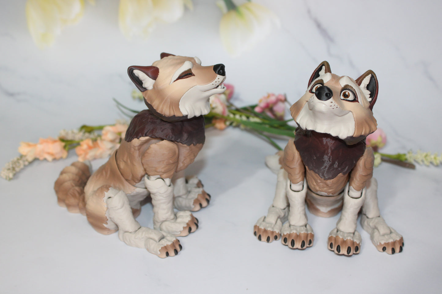 Howling Wolf or Wolf 3D Printed Articulated Figurine