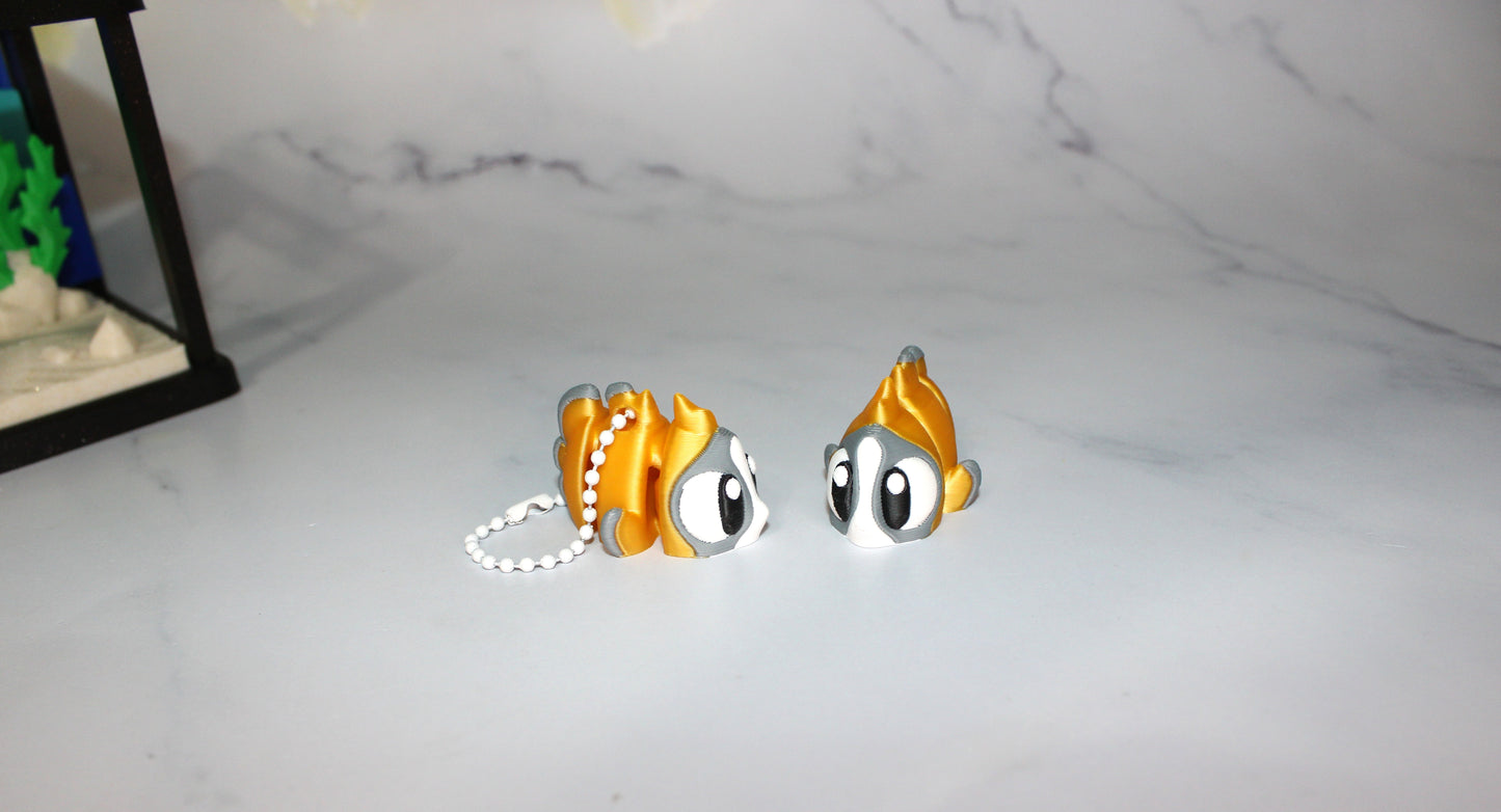 9 Flexi Tropical Fish with Fish Tank -3 Tropical Fish, 1 Octopus, 1 Killer Whale, 2 Seals,1 Lobster and 1 Sea Turtle-3D Printed Flexi Fidget - Wonderland 3D Printing