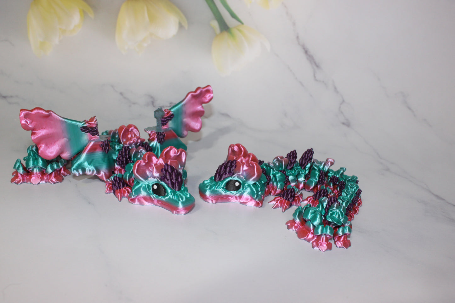 Snapdragon or Baby Dragon 3D Printed Articulated Flexi Fidget - Wonderland 3D Printing