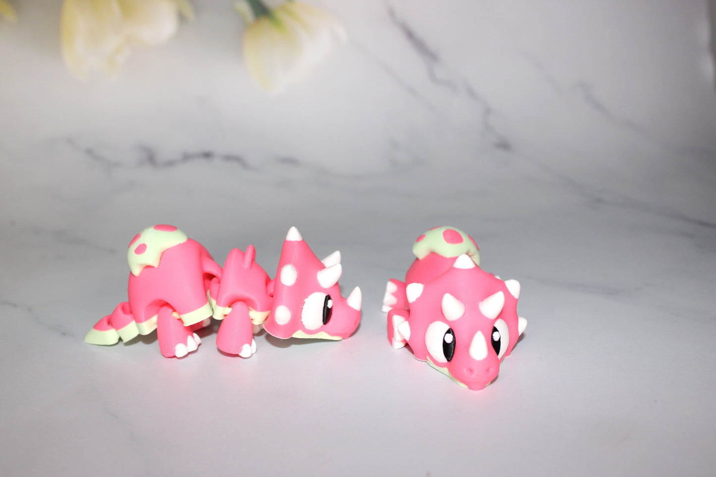 Mini Dinosaurs 3 inches long-3D Printed Articulated Figurine Fidget Toy-Bag Charm Options - Wonderland 3D Printing