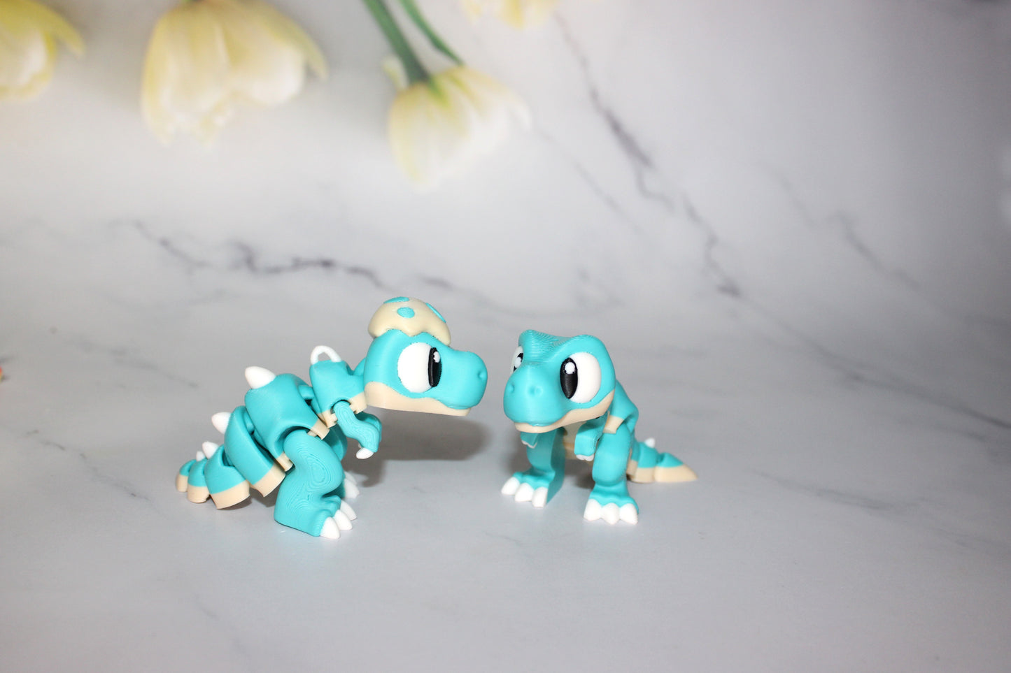 Mini Dinosaurs 3 inches long-3D Printed Articulated Figurine Fidget Toy-Bag Charm Options - Wonderland 3D Printing