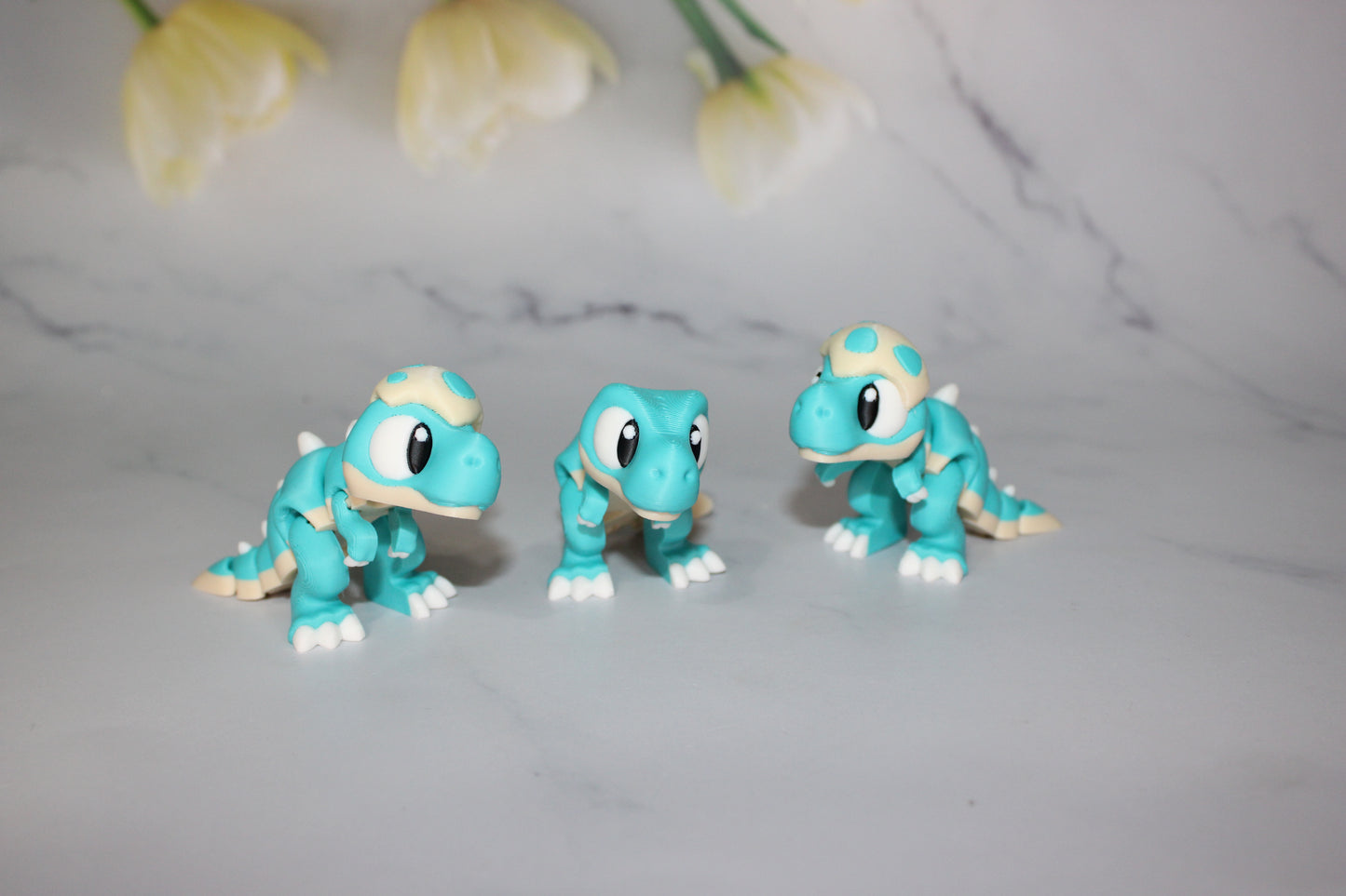 Mini Dinosaurs 3 inches long-3D Printed Articulated Figurine Fidget Toy-Bag Charm Options - Wonderland 3D Printing