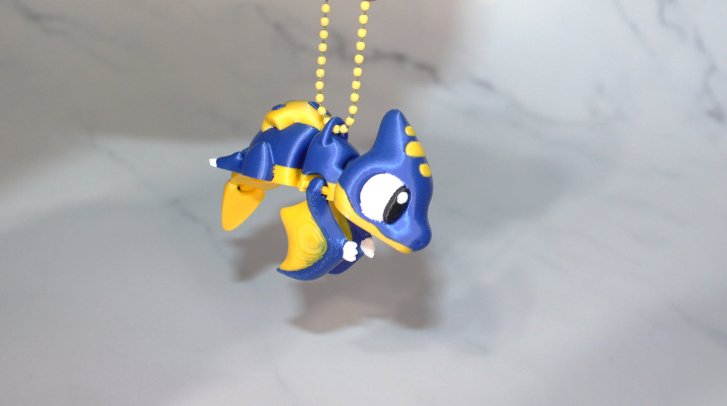 Mini Dinosaurs 3 inches long-3D Printed Articulated Figurine Fidget Toy-Bag Charm Options - Wonderland 3D Printing