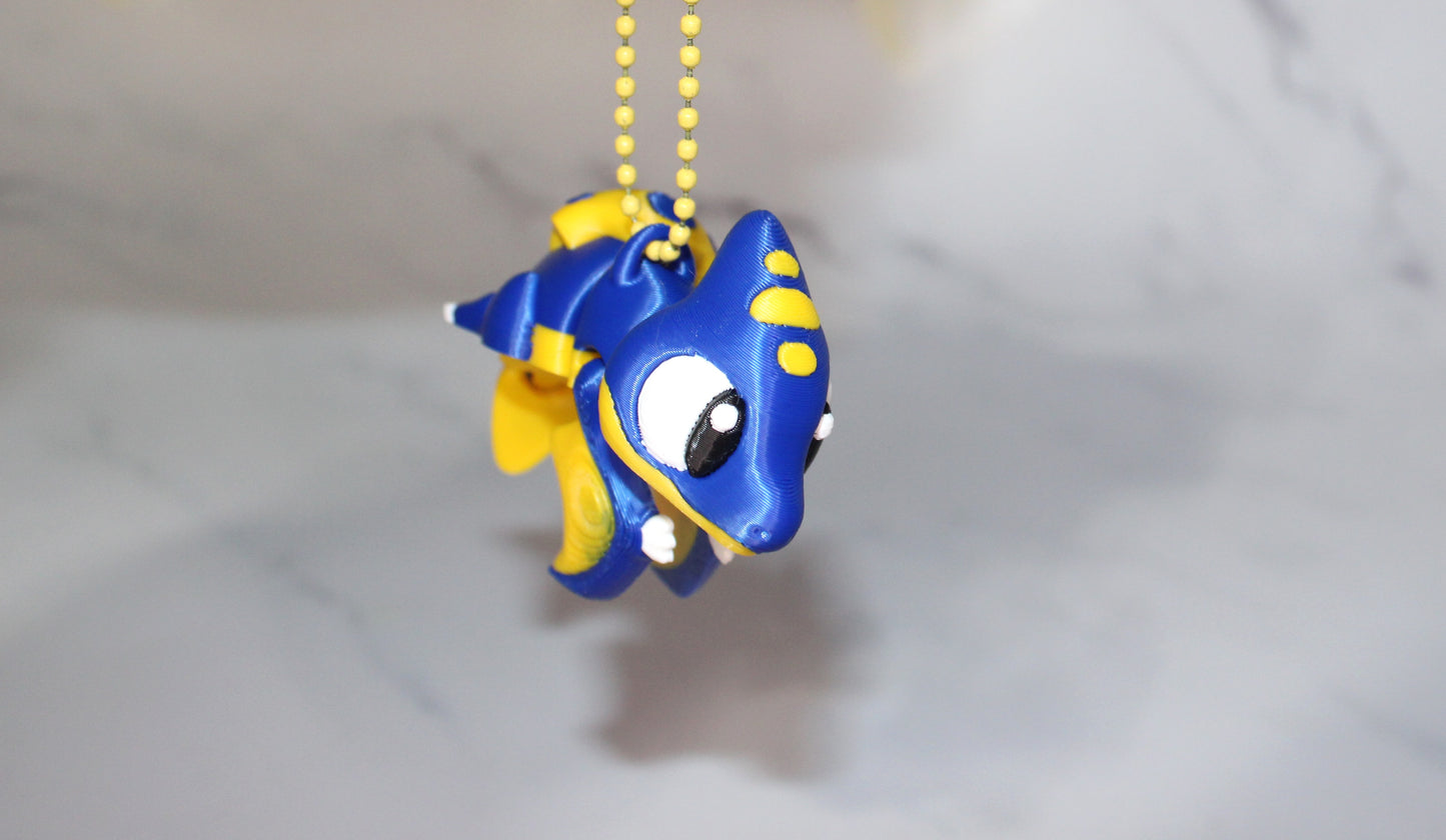 Mini Dinosaurs 3 inches long-3D Printed Articulated Figurine Fidget Toy-Bag Charm Options - Wonderland 3D Printing