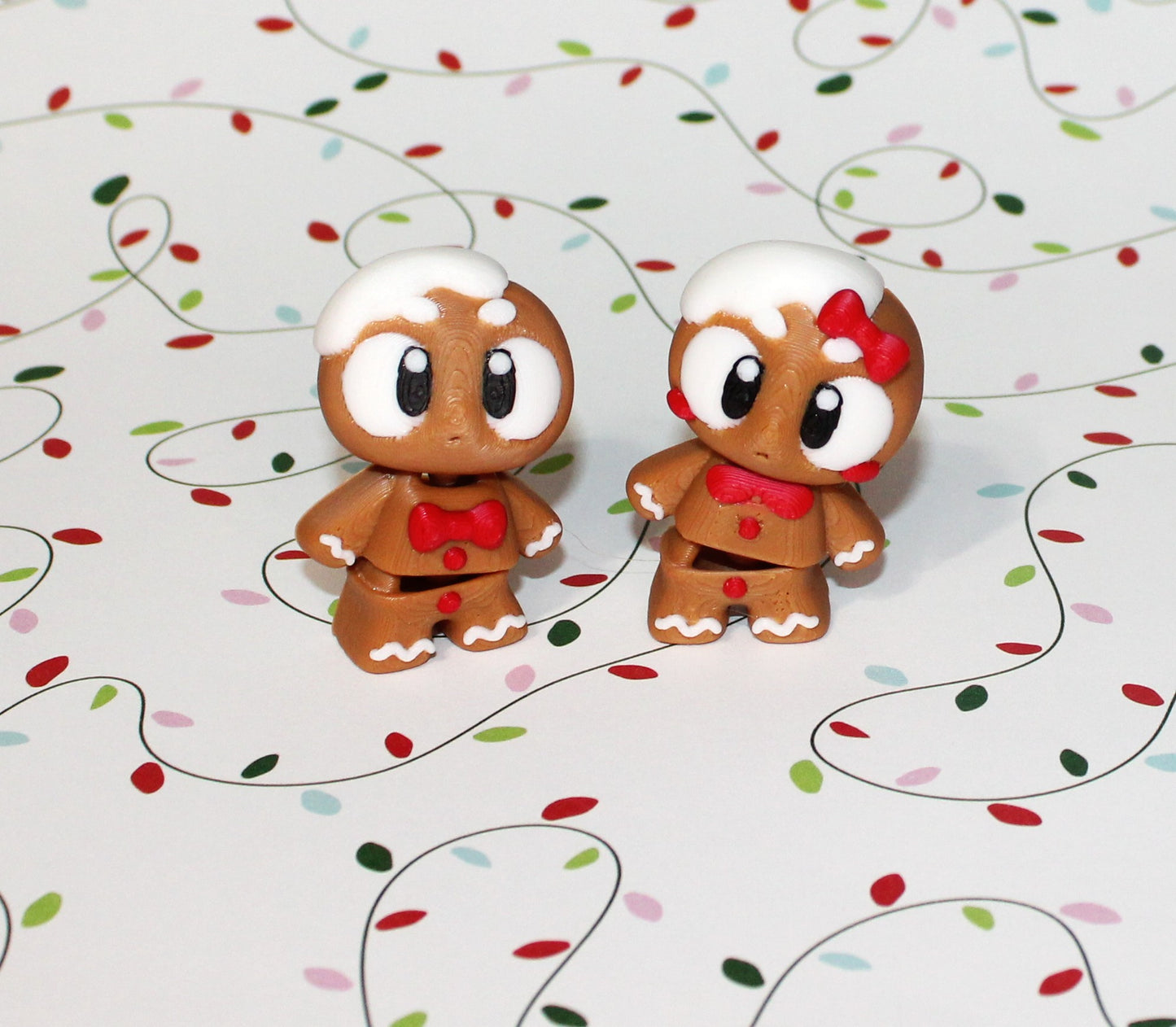 5 Flexi Mini Christmas Friends-3D Printed Articulated Figurine Fidget Toy-Bag Charm Options - Wonderland 3D Printing