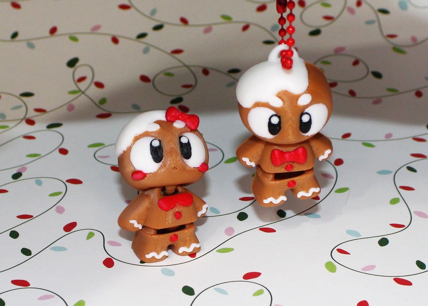 5 Flexi Mini Christmas Friends-3D Printed Articulated Figurine Fidget Toy-Bag Charm Options - Wonderland 3D Printing