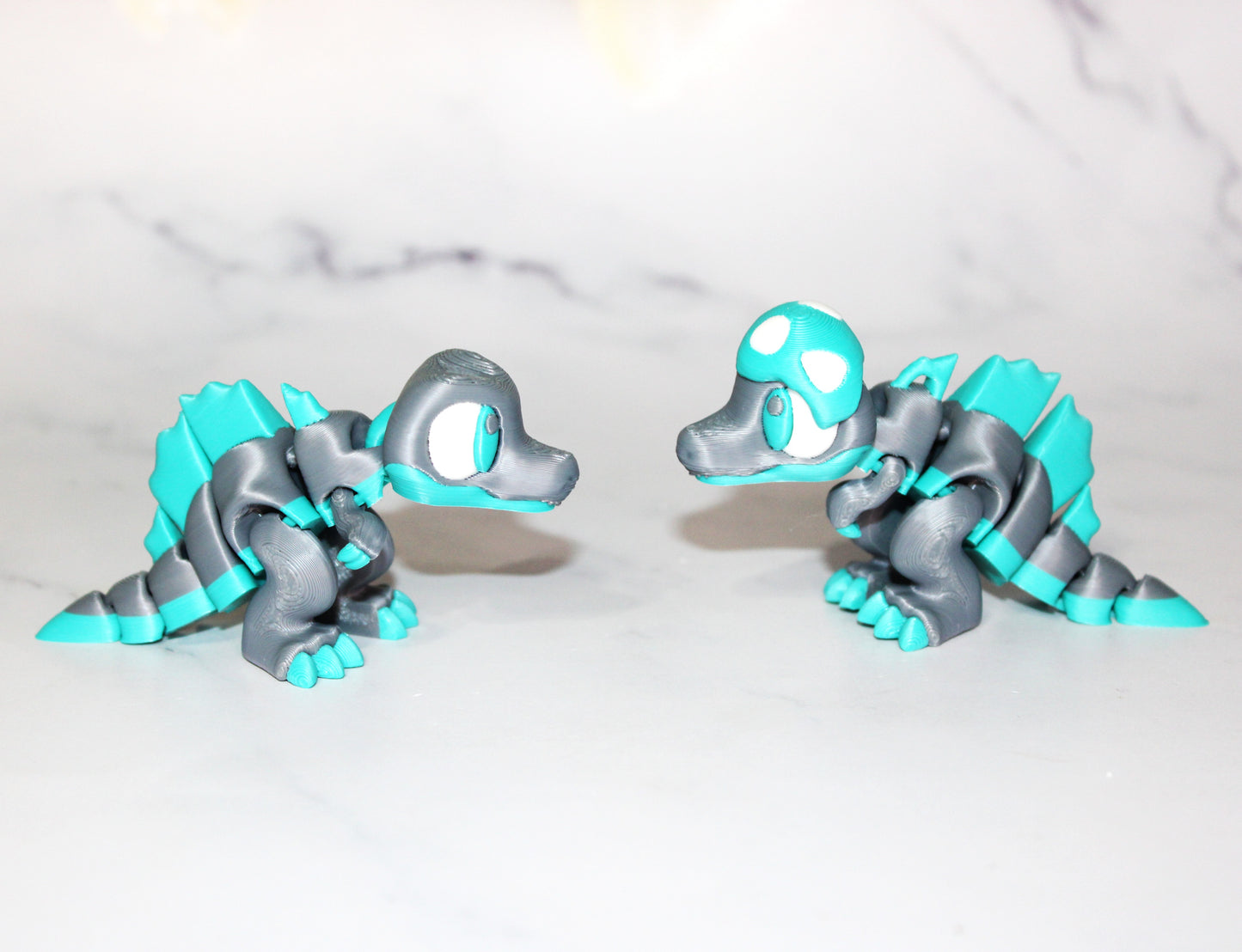 Mini Dinosaurs 3 inches long-3D Printed Articulated Figurine Fidget Toy-Bag Charm Options - Wonderland 3D Printing