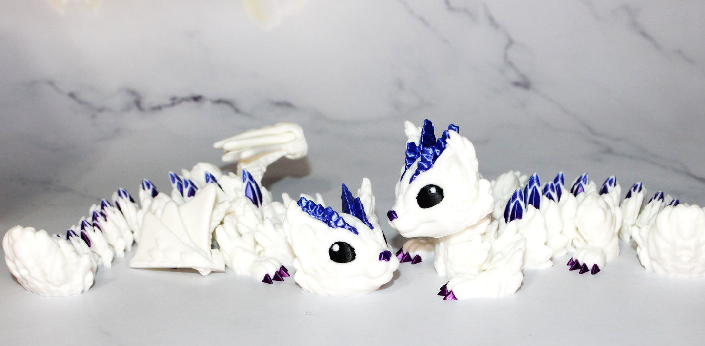 Cat Dragon or Kitten Dragon- 3D Printed Articulated Flexi Figurine - Wonderland 3D Printing