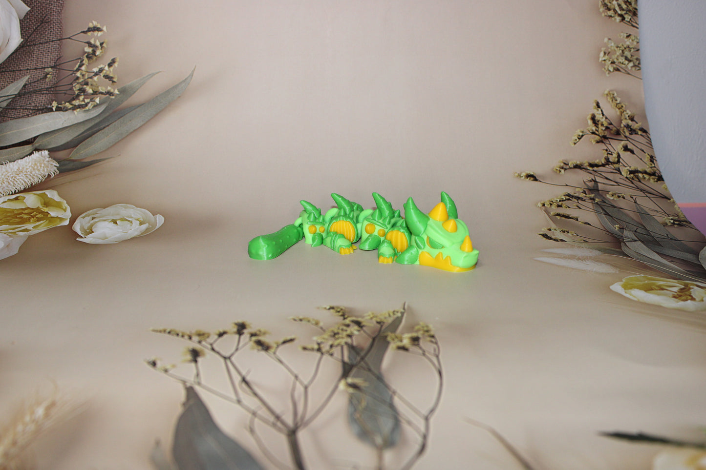 Pickle Dragon 17 in or Baby 6.5 in 3D Printed Articulated Figurine-6.5 inches long - Wonderland 3D Printing
