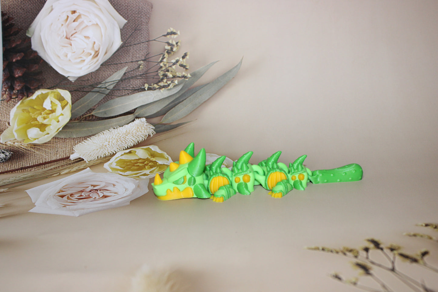 Pickle Dragon 17 in or Baby 6.5 in 3D Printed Articulated Figurine-6.5 inches long - Wonderland 3D Printing