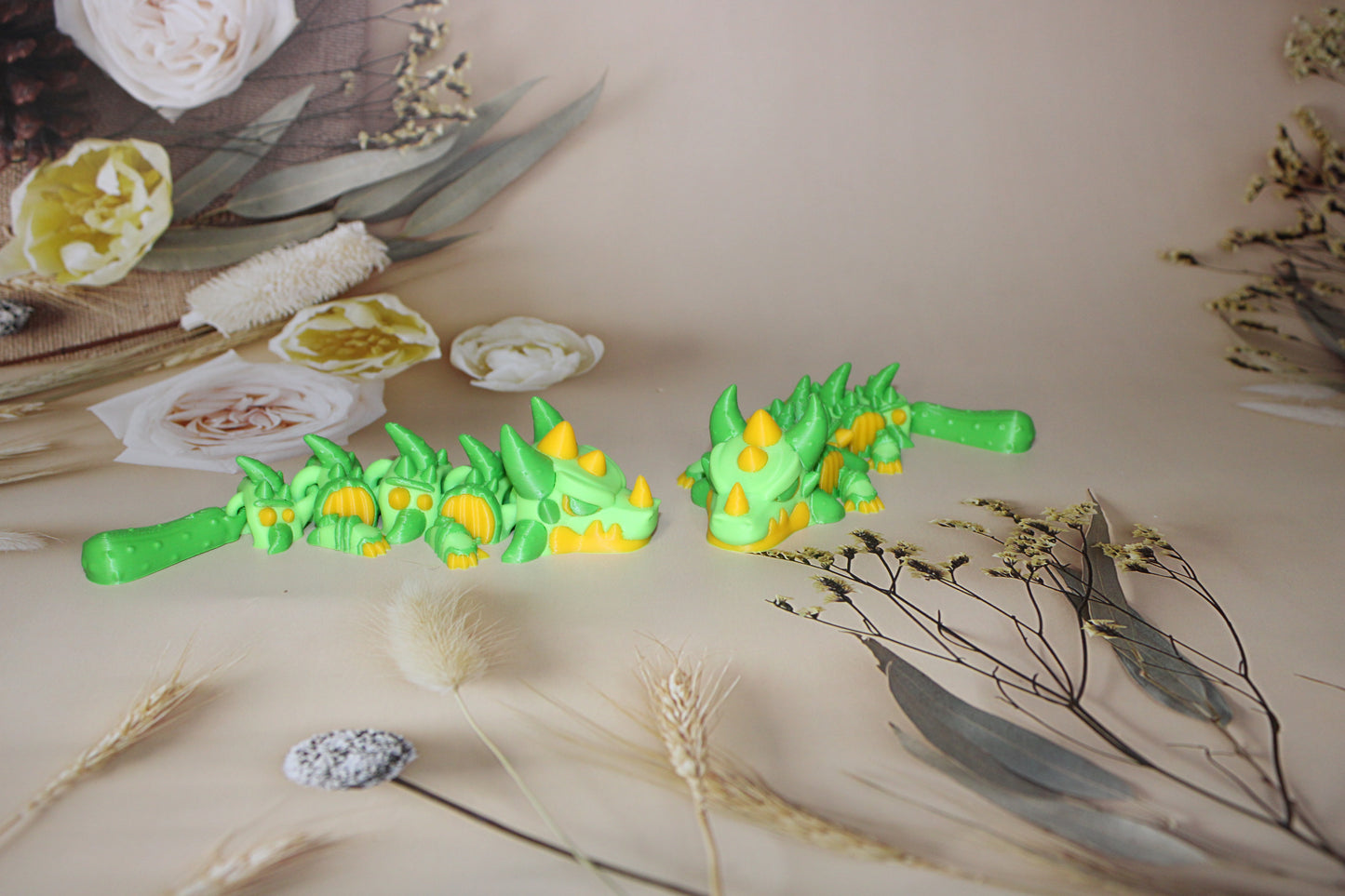Pickle Dragon 17 in or Baby 6.5 in 3D Printed Articulated Figurine-6.5 inches long - Wonderland 3D Printing