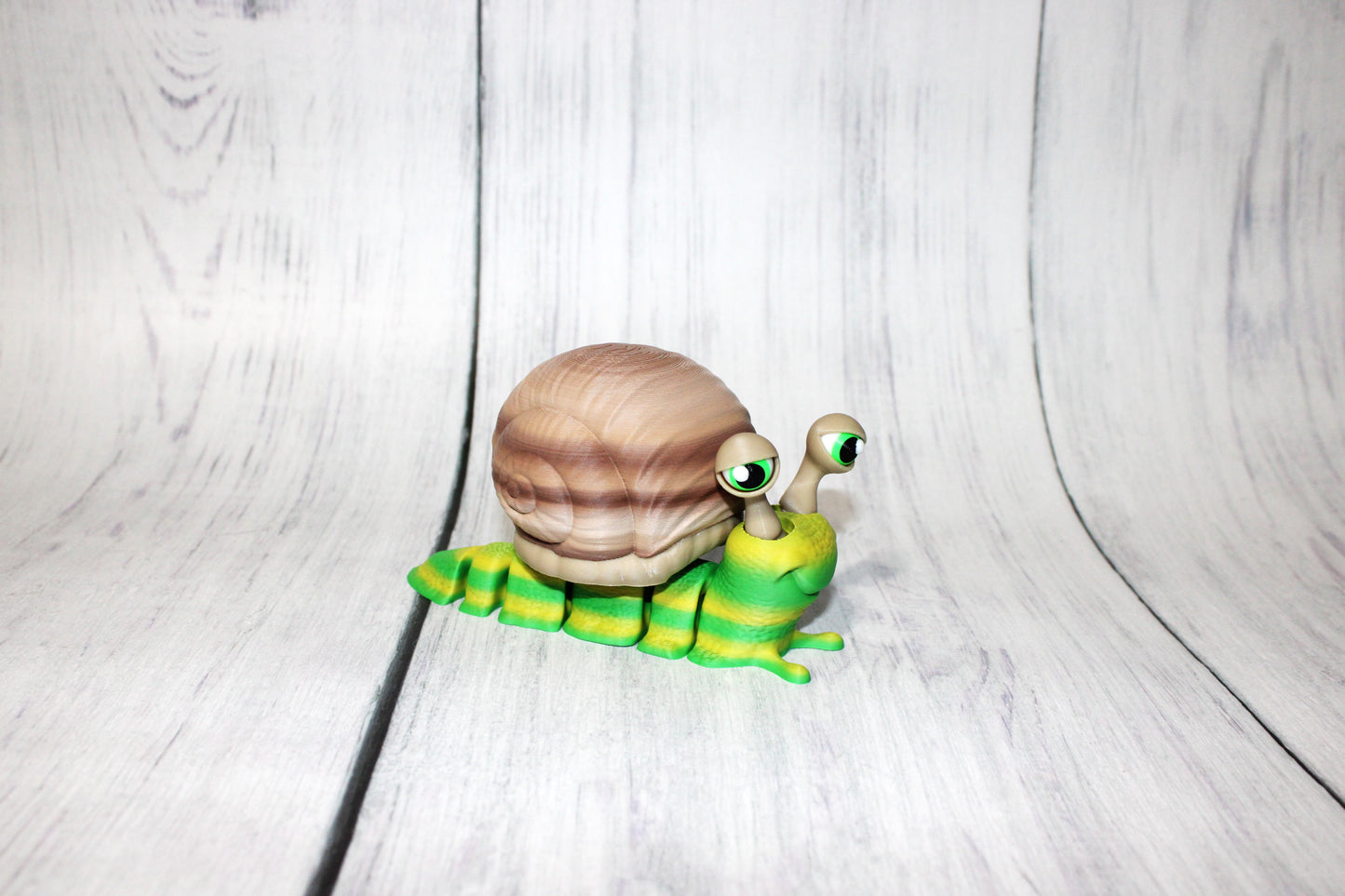 Flexi Snail 5 inches long by 3 inches Tall 3D Printed Articulated Flexi Fidget Figurine - Wonderland 3D Printing
