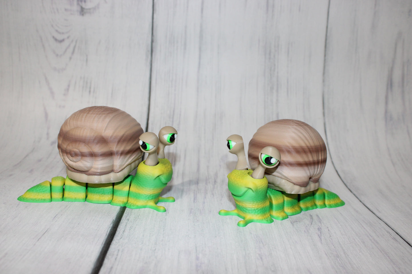 Flexi Snail 5 inches long by 3 inches Tall 3D Printed Articulated Flexi Fidget Figurine - Wonderland 3D Printing