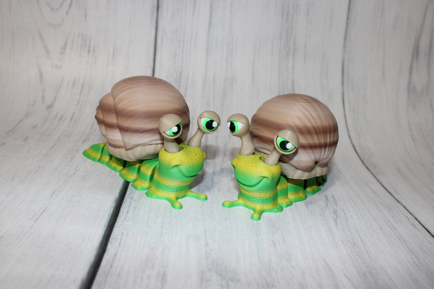 Flexi Snail 5 inches long by 3 inches Tall 3D Printed Articulated Flexi Fidget Figurine - Wonderland 3D Printing
