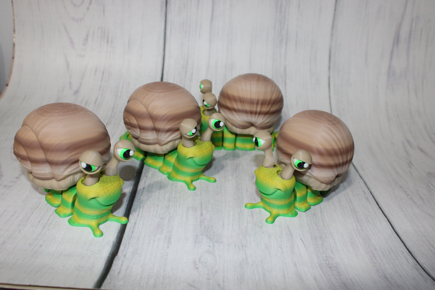 Flexi Snail 5 inches long by 3 inches Tall 3D Printed Articulated Flexi Fidget Figurine - Wonderland 3D Printing