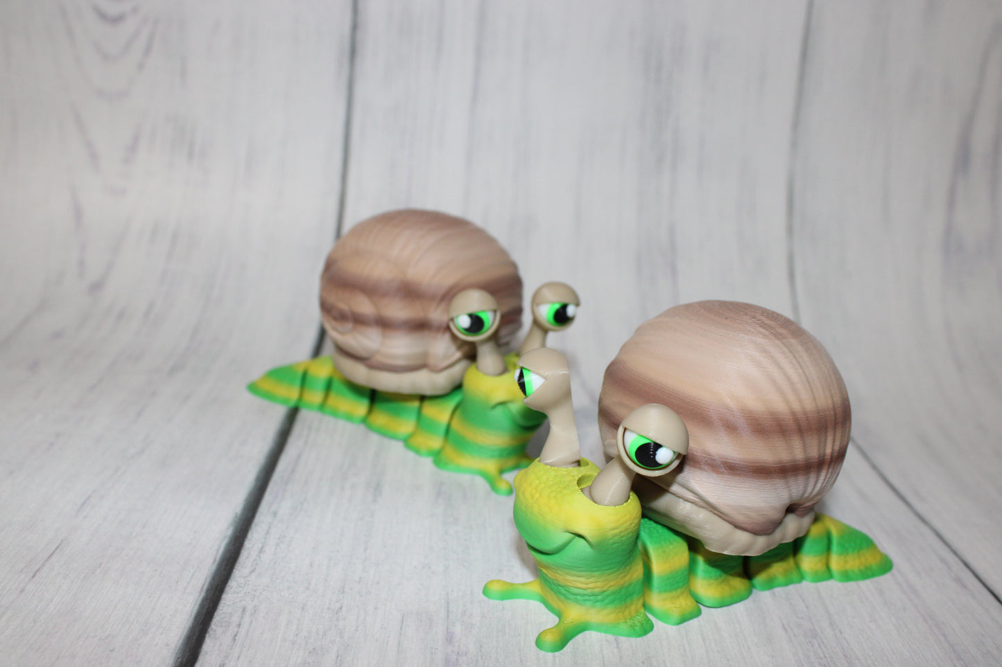 Flexi Snail 5 inches long by 3 inches Tall 3D Printed Articulated Flexi Fidget Figurine - Wonderland 3D Printing