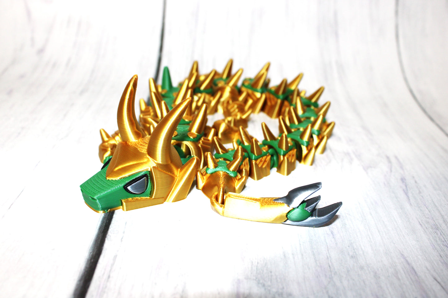 Green God Dragon 3D Printed Articulated Figurine - Wonderland 3D Printing