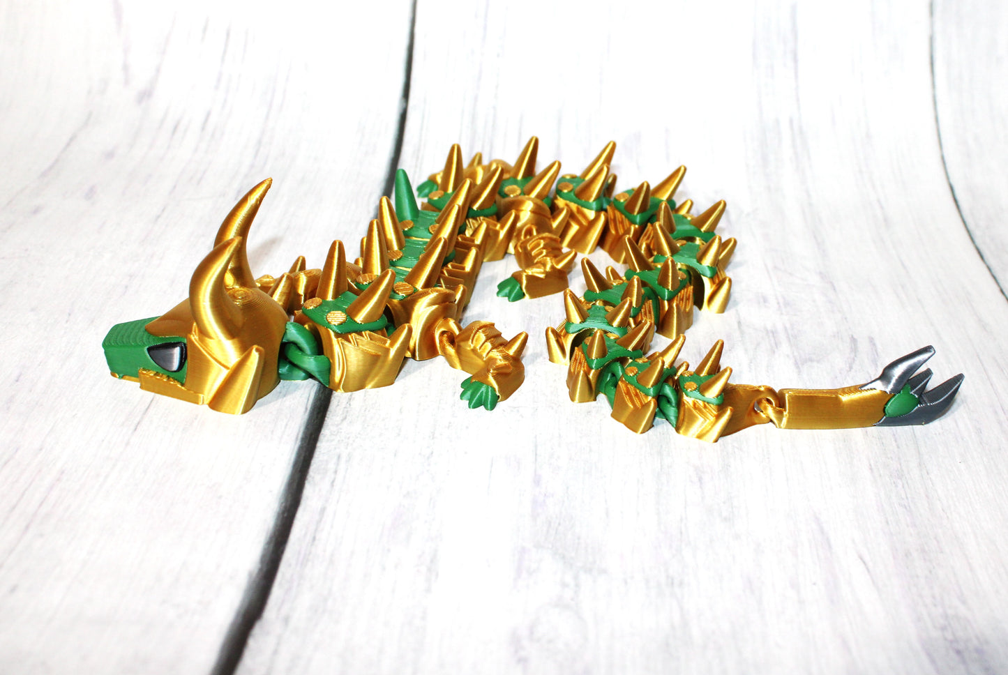 Green God Dragon 3D Printed Articulated Figurine - Wonderland 3D Printing