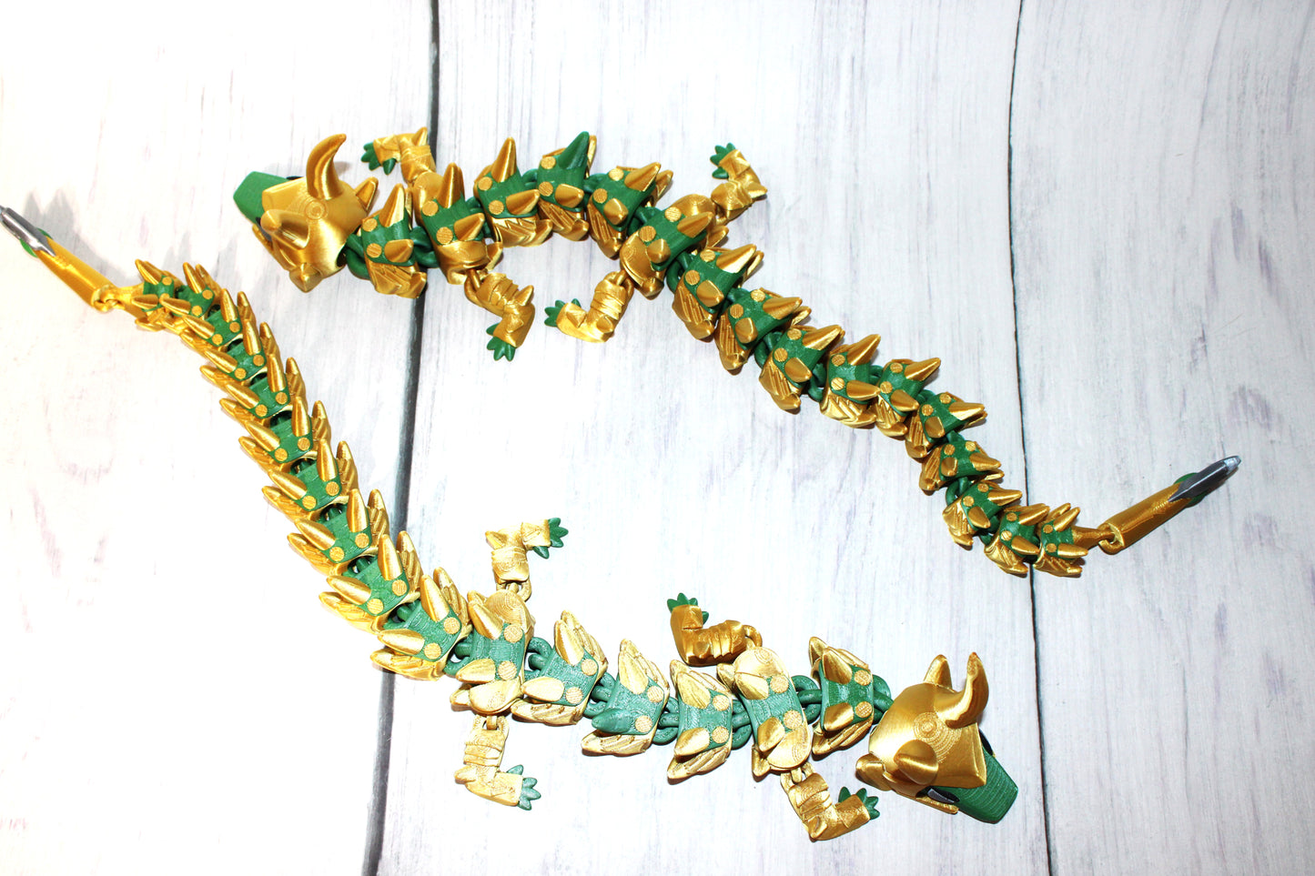 Green God Dragon 3D Printed Articulated Figurine - Wonderland 3D Printing