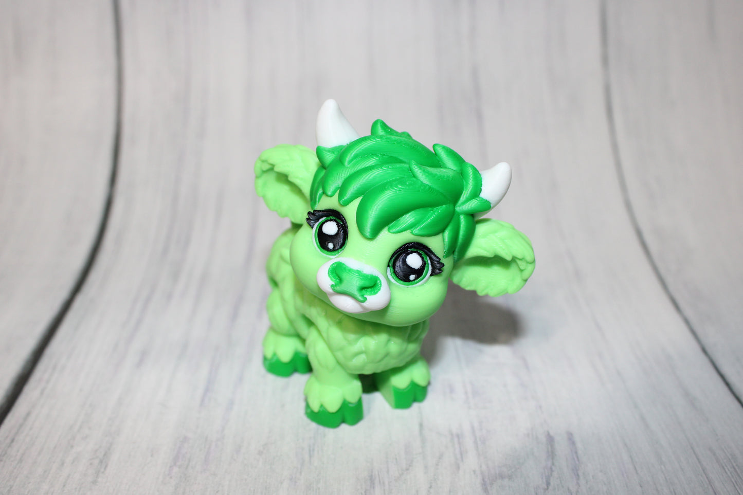 Baby Highland Cow of a Different Color: 3D Printed Articulated Figurine - Wonderland 3D Printing