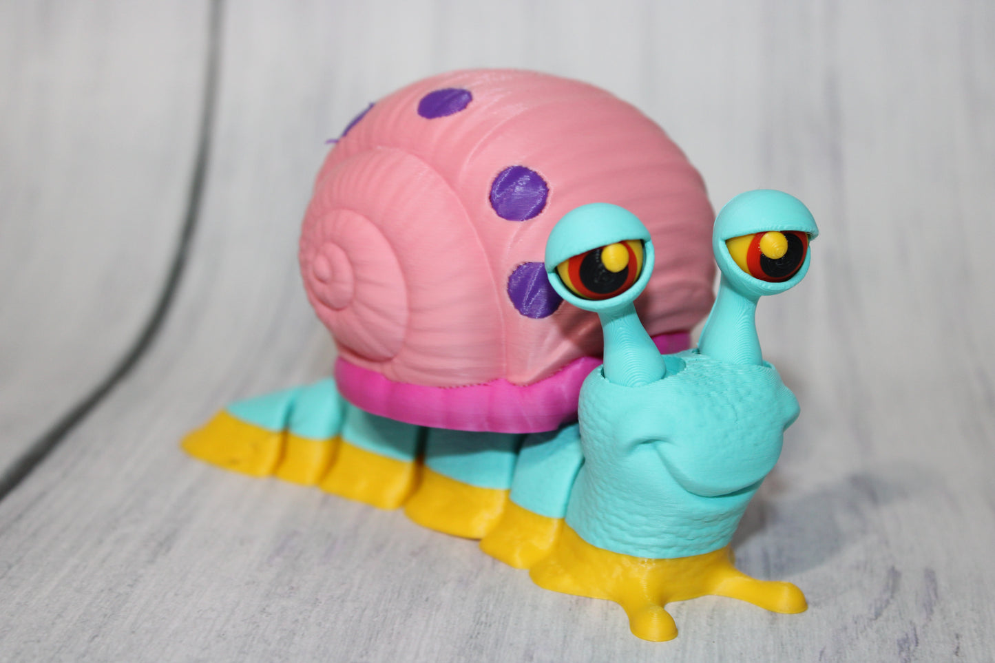 Flexi Snail 5 inches long by 3 inches Tall 3D Printed Articulated Flexi Fidget Figurine - Wonderland 3D Printing