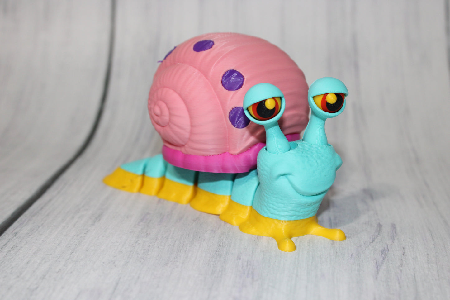 Flexi Snail 5 inches long by 3 inches Tall 3D Printed Articulated Flexi Fidget Figurine - Wonderland 3D Printing