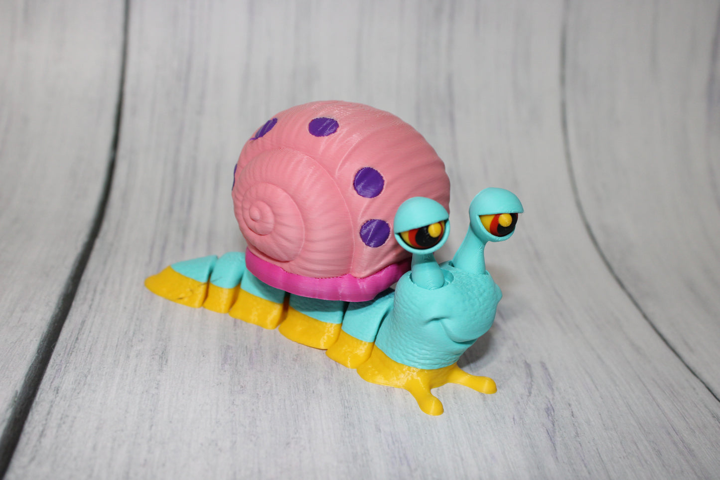 Flexi Snail 5 inches long by 3 inches Tall 3D Printed Articulated Flexi Fidget Figurine - Wonderland 3D Printing