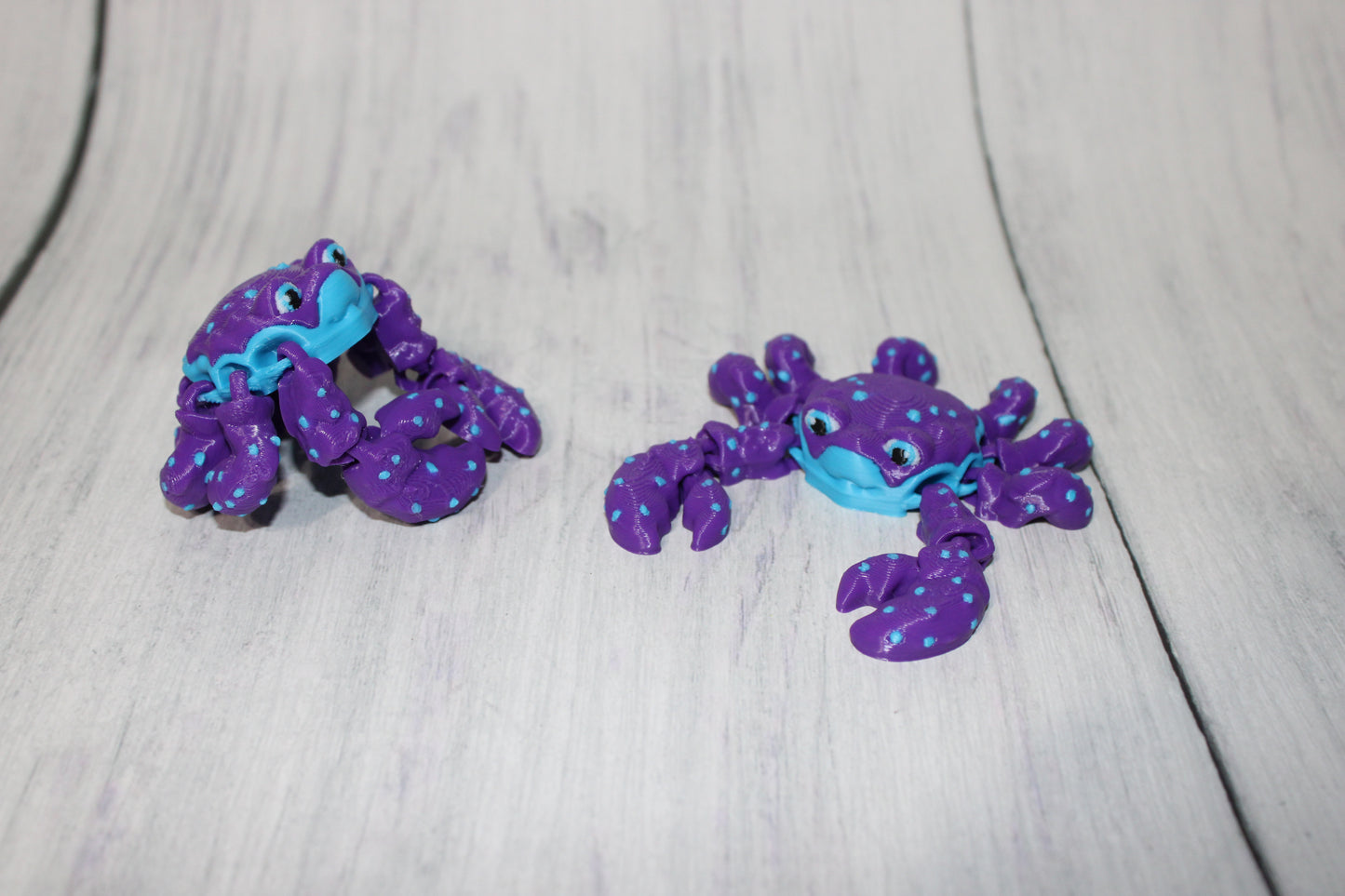 Alligator 3.75 in long and Crab 3 inches-Articulated 3d Printed Figurine - Wonderland 3D Printing