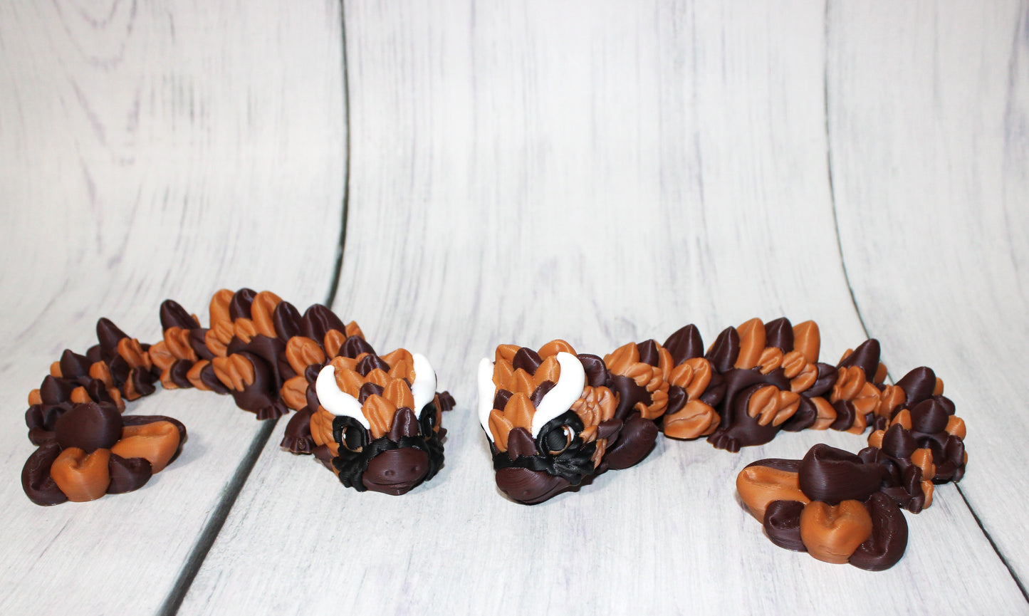 French Roast Coffee Dragon 5 in Articulated 3d Printed Figurine - Wonderland 3D Printing