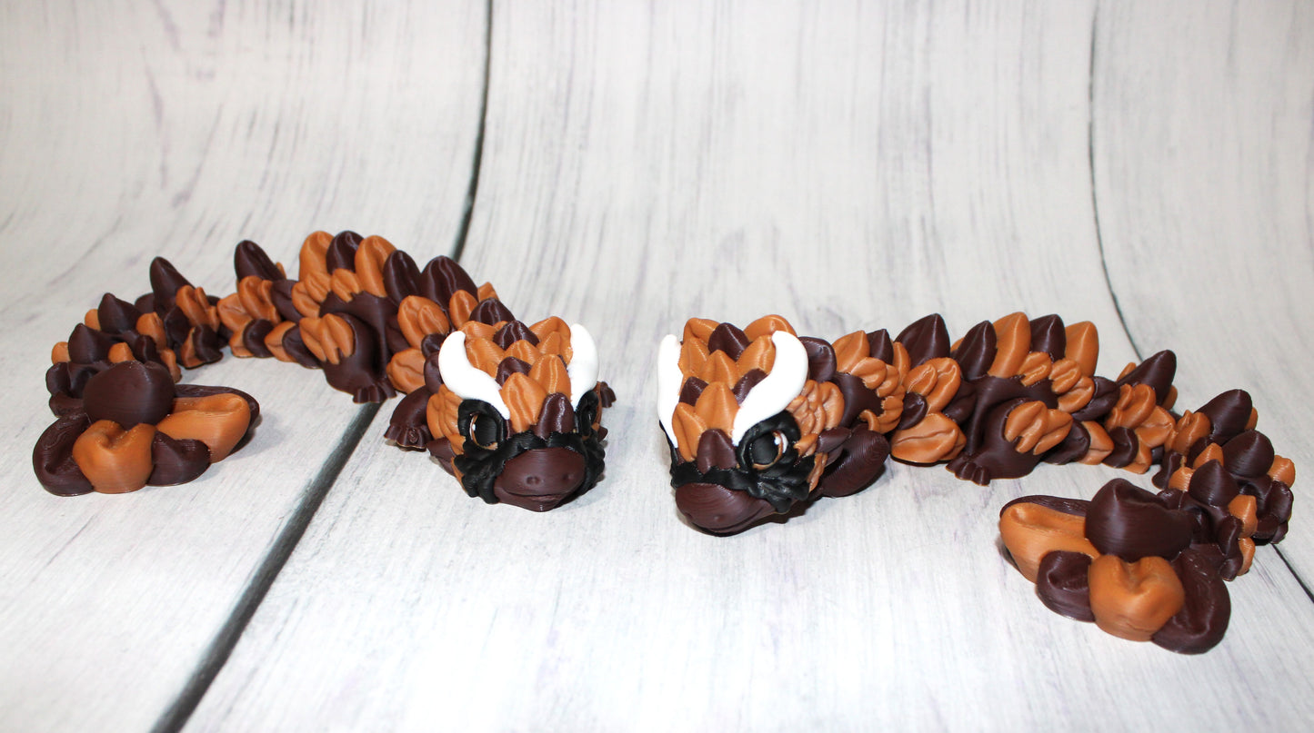 French Roast Coffee Dragon 5 in Articulated 3d Printed Figurine - Wonderland 3D Printing