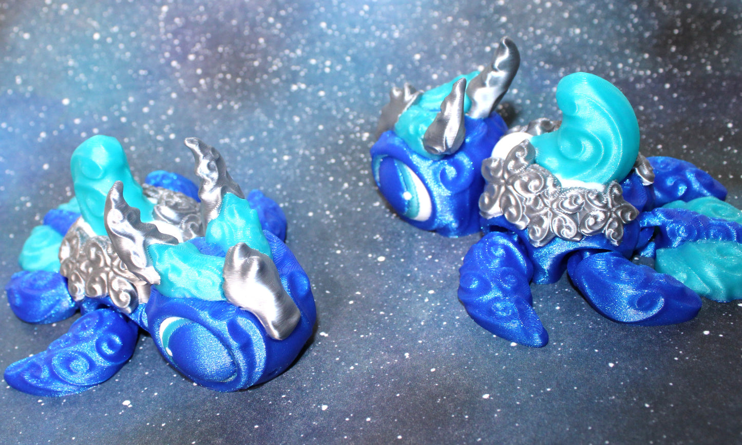 Cancer Zodiac Turtle 4.2 inches Long Articulated 3d Printed Figurine - Wonderland 3D Printing