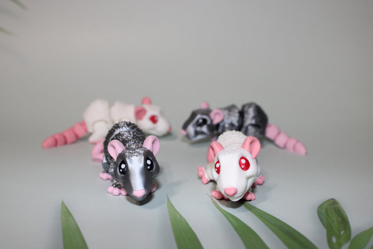 Mini Rat 3D Printed Articulated Figurine - Wonderland 3D Printing