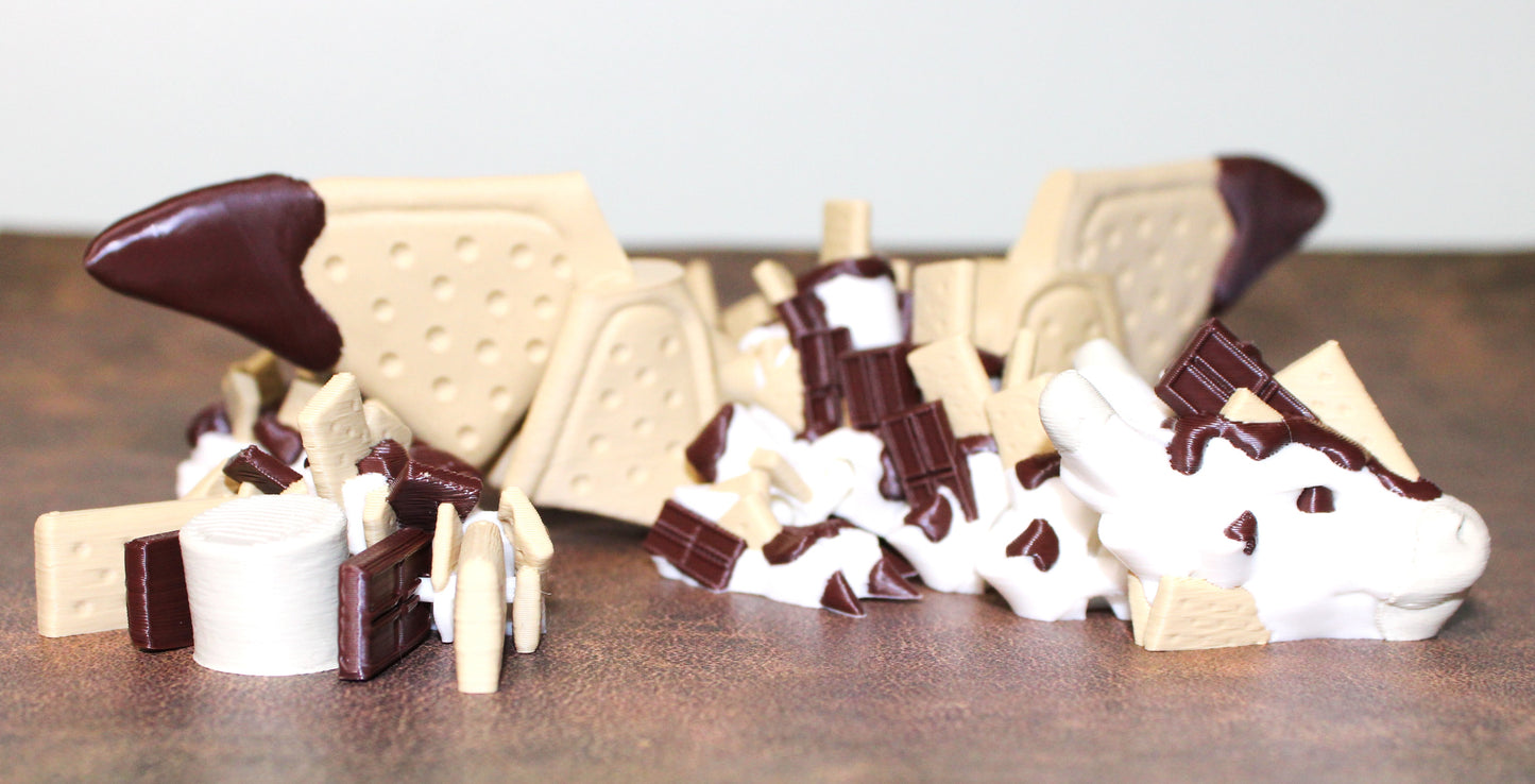 Smores Dragon or Baby Smores Dragon 3D Printed Articulated - Wonderland 3D Printing