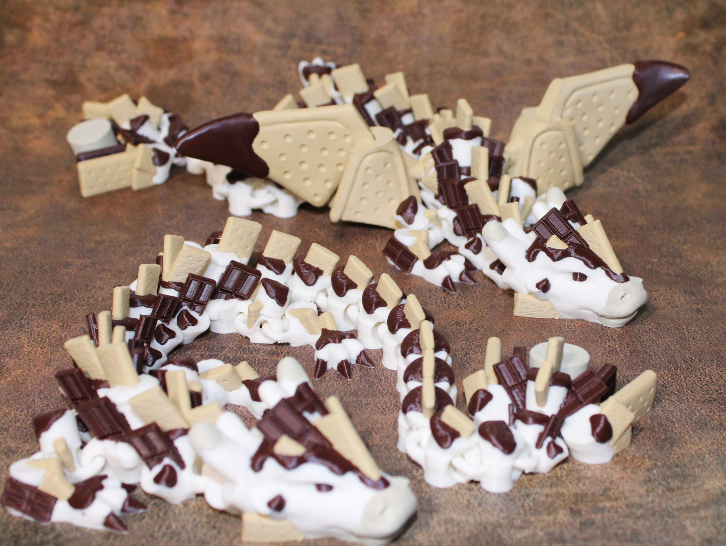 Smores Dragon or Baby Smores Dragon 3D Printed Articulated - Wonderland 3D Printing