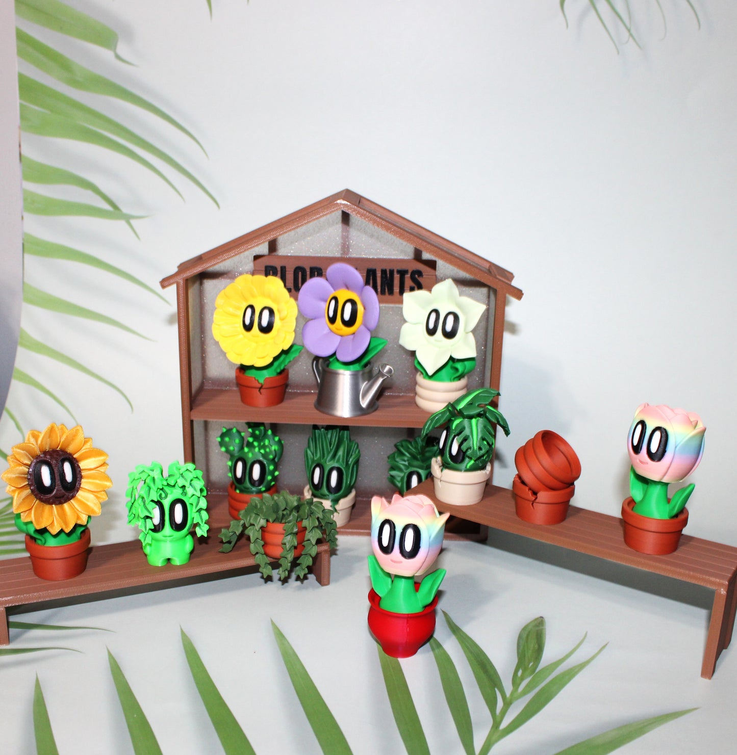 Blob Flowers and Succulents 3D Printed Articulated Figurines - Wonderland 3D Printing