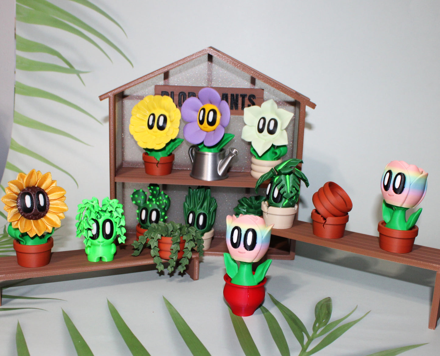 Blob Flowers and Succulents 3D Printed Articulated Figurines - Wonderland 3D Printing