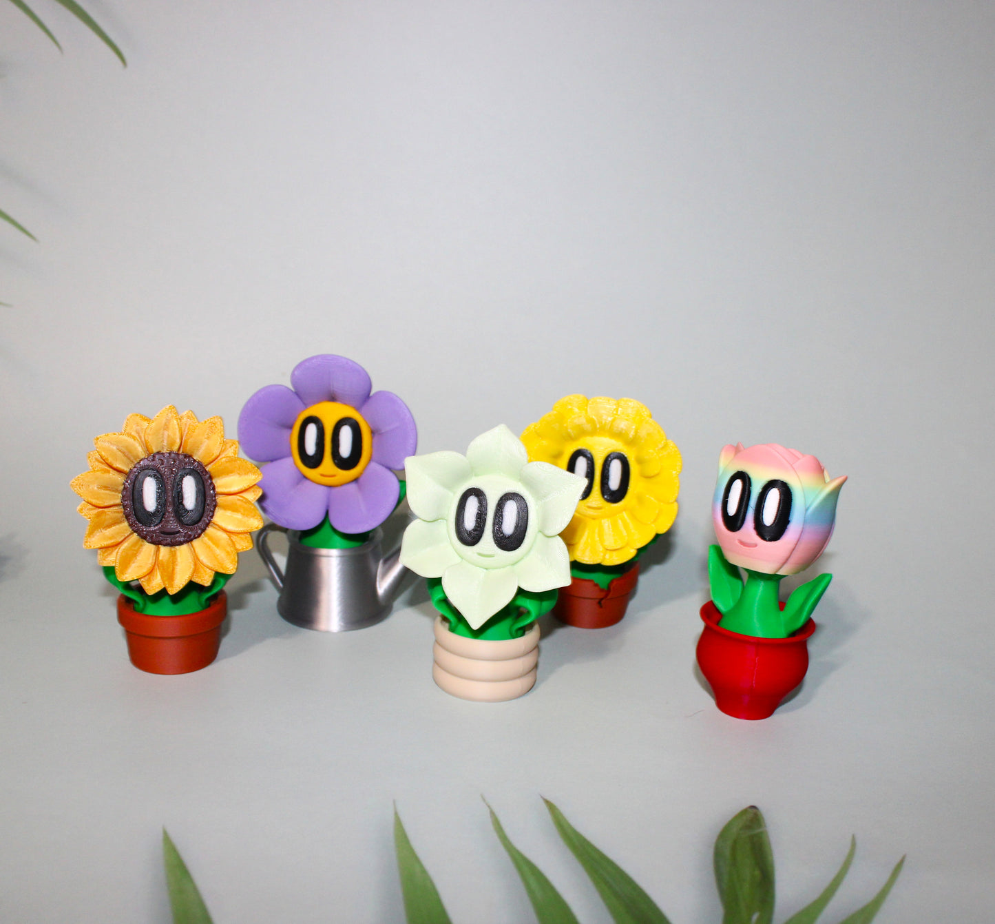 Blob Flowers and Succulents 3D Printed Articulated Figurines - Wonderland 3D Printing