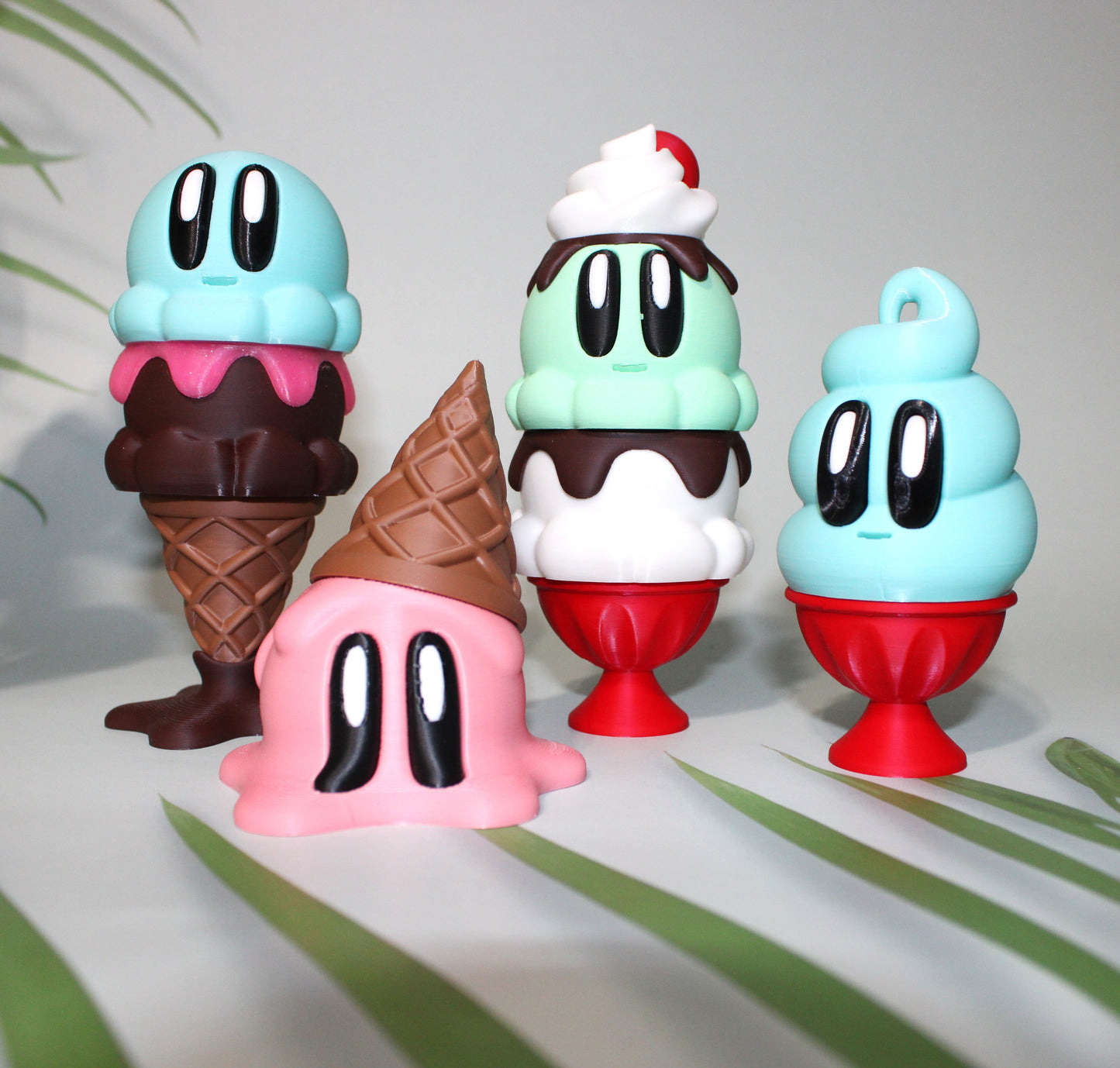 Ice Cream Blob 3D Printed Articulated Figurines - Wonderland 3D Printing