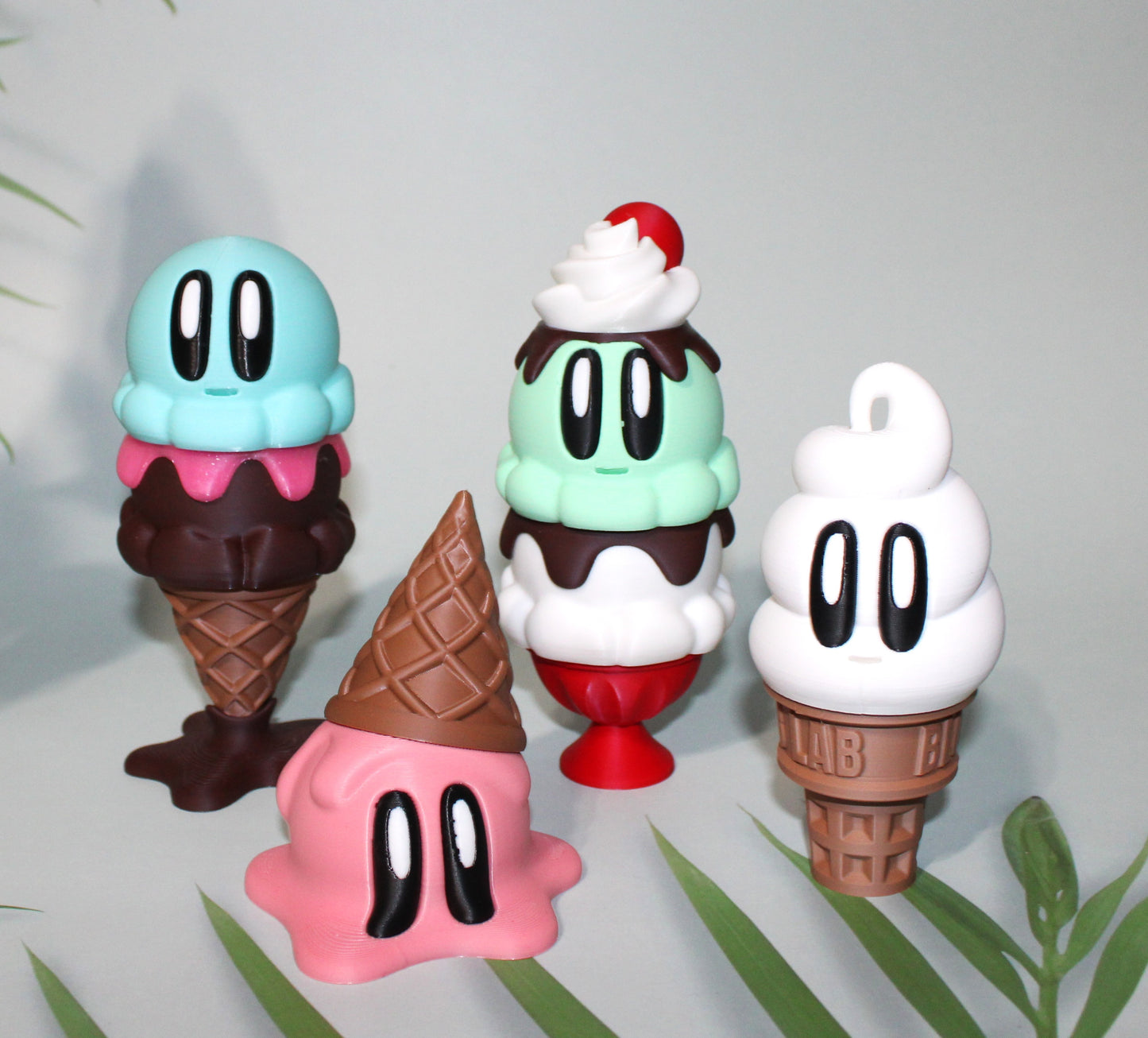 Ice Cream Blob 3D Printed Articulated Figurines - Wonderland 3D Printing