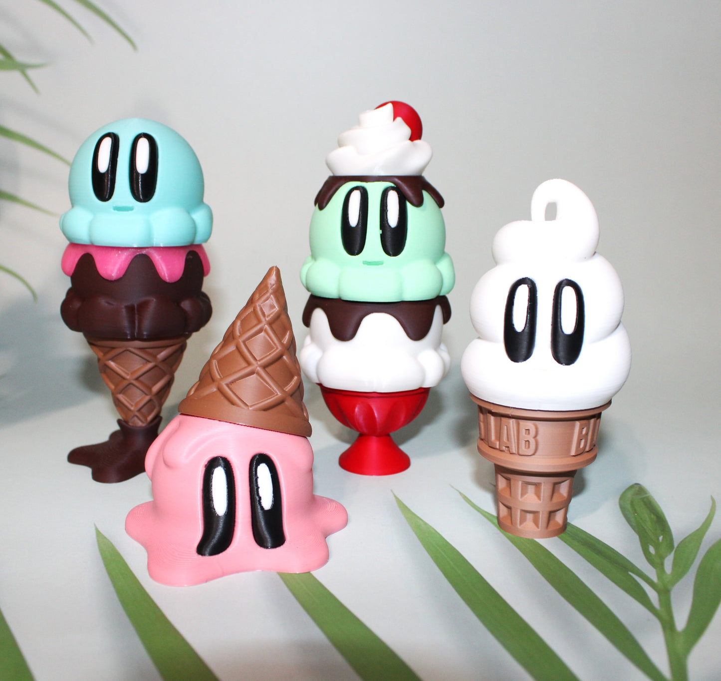 Ice Cream Blob 3D Printed Articulated Figurines - Wonderland 3D Printing