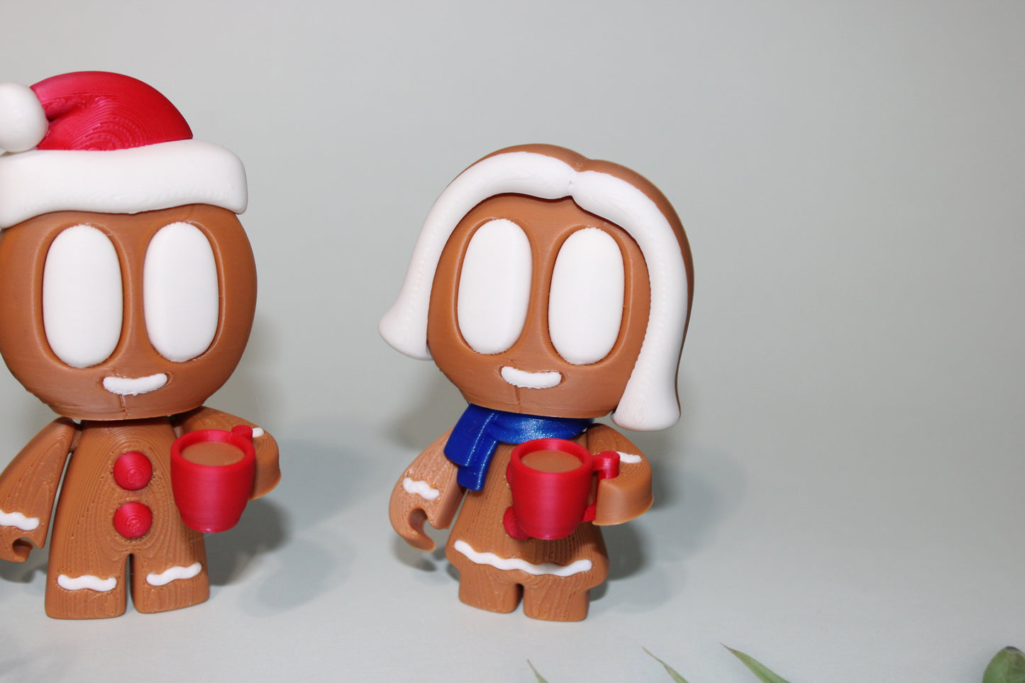 Gingerbread People 4inches Tall, 3 piece set-3D Printed Flexi Articulated Figurines - Wonderland 3D Printing